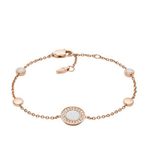 Bracelet acier rose gold et zirconiums, Fossil