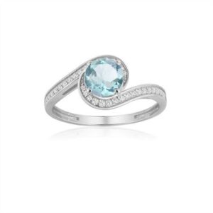 Bague Or Blanc, Topaze et Zirconiums