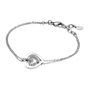Bracelet Coeurs acier et zirconiums, Lotus Style