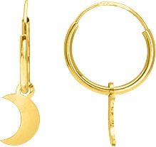 Créoles Or Jaune pampille lune