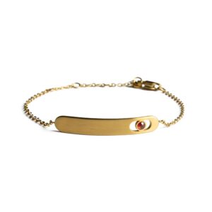 Bracelet Gourmette, Acier doré, Grenat, Didyma