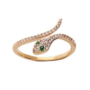 Bague Palqué Or Serpent, Zirconiums