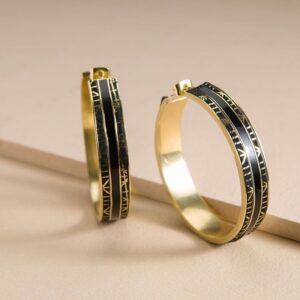 Boucles Oreilles, Tamara, Black Sparkle, 49 mm
