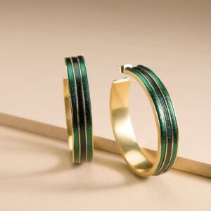 Boucles d'Oreilles, Tamara, Malachite Rock, 49 mm