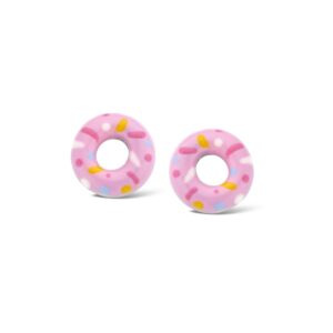 Boucles d'oreilles Enfant Argent, Donuts Rose