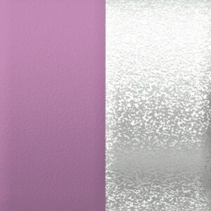 Simili cuir Mauve/Paillettes Argent pour bague 12 mm