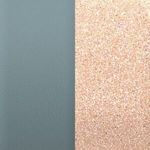 Cuir bleu pastel/Rose paillette pour bracelet 14 mm