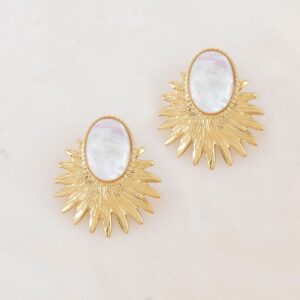 B.O à puce feuillage avec nacre, IKITA