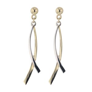 Boucles d'oreilles pendantes Or Bicolore