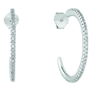 Demi créoles Argent et zirconiums