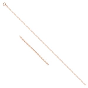 Chaine Plaqué Or Rose, maille forçat diamantée Ø 1.90 mm, 45 cm