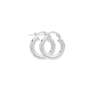 Créoles argent, fil 4 mm, diamètre 10 mm