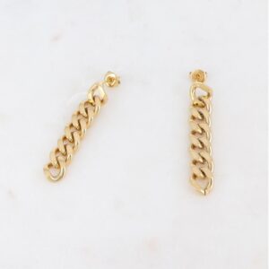 Boucles d'oreilles acier dorées, Maillons - Ikita
