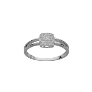 Bague Or 750/000, pavage de zirconiums