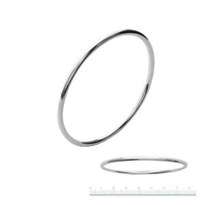 Bracelet Jonc Argent Massif, fil rond 3 mm Ø 66 mm