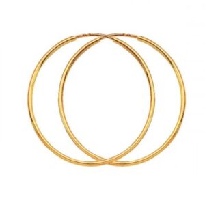 Créoles Or Jaune, Fil Rond 1,2 mm Ø 30 mm