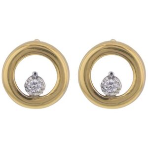 Boucles d'Oreilles Cercle Or jaune et Diamant