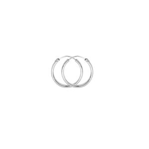 Créoles Or Blanc, Fil Rond 1,2 mm,  Ø 14 mm