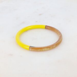 Jonc en corne de buffle laquée couleur jaune Ø 6 mm, Ø 6.25 / 6.5 cm