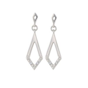 Boucles d'oreilles Pendantes Or blanc et Diamants