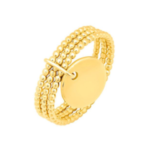 Bague triple anneauet pampilles Plaqué or, Anamila