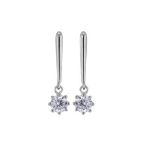 Boucles d'oreilles, Or blanc et Zirconiums
