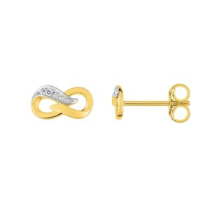 Boucles d'oreilles Infini, Or Bicolore et diamants