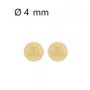 Boucles d'Oreilles Or jaune boules "laser" Ø 4 mm