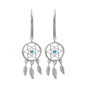 Boucles d'oreilles argent attrape rêve, Anamila
