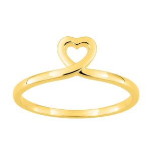 Bague "Coeur" 6 x 6 mm, plaqué or