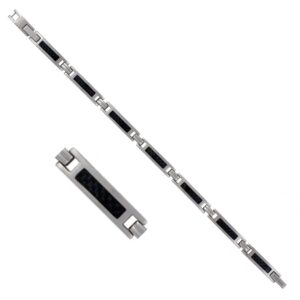 Bracelet homme Acier 6 mm et carbone, Phébus