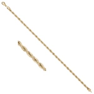 Bracelet homme, maille corde acier doré Ø 3.5 mm, 21 cm, Phébus