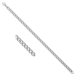 Bracelet acier maille gourmette allongée 5 mm, 21 cm, Phébus
