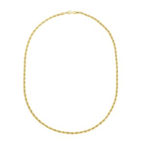 Collier homme acier doré, maille corde Ø 3.5 mm, 55 cm, Phébus