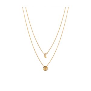 Collier Plaqué Or, Lune Ciselée, Anamila