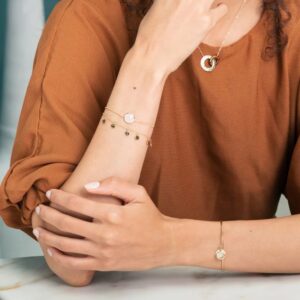 Bracelet plaqué or et pierre blanche, Anamila