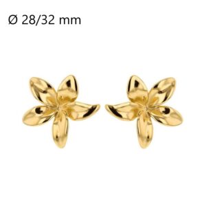 Boucles d'oreilles Acier doré, motif Fleurs Ø 32 mm