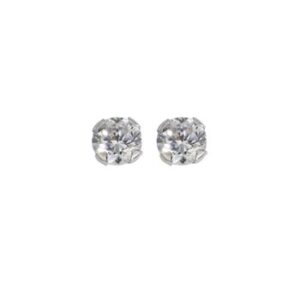 Boucles d'oreilles Or Blanc 750/000, Zirconiums Ø 3 mm