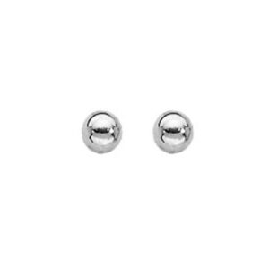 Boucles d'oreilles Or Blanc, Boules 4 mm