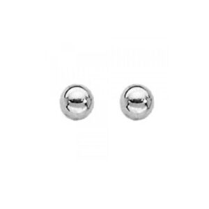 Boucles d'oreilles or blanc, boules 6 mm