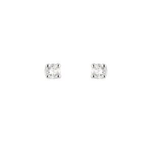 Boucles d'oreilles puces diamants 0.08 ct, or blanc 750/000