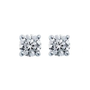 Boucles d'oreilles, Or blanc 750/000, diamants 0.13 ct