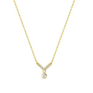 Collier Or jaune 750/000, diamants 0.14 ct