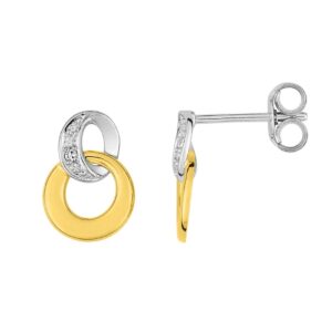 Boucles d'oreilles or 750/000 et diamants 0.08 ct