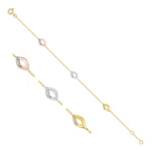 Bracelet 3 ors 750/000 et diamants