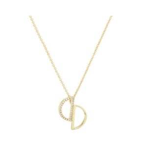 Collier demi-créoles evidés plaqué or et zirconiums, Sully