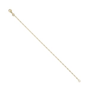 Bracelet plaqué or, chaine forçat et cubes 1 mm, Anamila