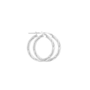 Créoles Argent torsadées Fil 3 mm Ø 20 mm
