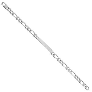 Gourmette Argent, maille alternée1/2, 5 mm, 19 cm
