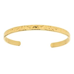 Bracelet jonc plaqué or martelé 5 mm, Anamila